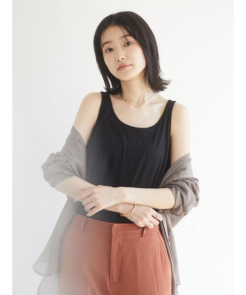 CRAFT STANDARD BOUTIQUE（クラフトスタンダードブティック）の「ルーズタンク　＊（タンクトップ・レディース・ホワイト/ブラック/ベージュ/モカ・FREE）」の18枚目の写真
