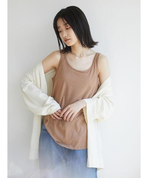 CRAFT STANDARD BOUTIQUE（クラフトスタンダードブティック）の「ルーズタンク　＊（タンクトップ・レディース・ホワイト/ブラック/ベージュ/モカ・FREE）」の19枚目の写真