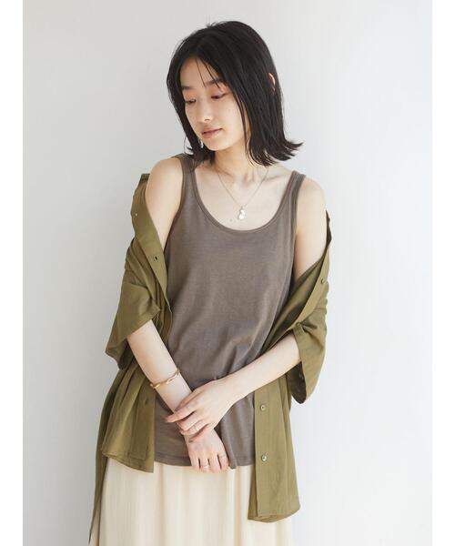 CRAFT STANDARD BOUTIQUE（クラフトスタンダードブティック）の「ルーズタンク　＊（タンクトップ・レディース・ホワイト/ブラック/ベージュ/モカ・FREE）」の20枚目の写真