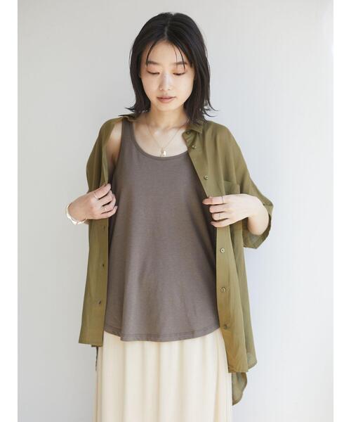 CRAFT STANDARD BOUTIQUE（クラフトスタンダードブティック）の「ルーズタンク　＊（タンクトップ・レディース・ホワイト/ブラック/ベージュ/モカ・FREE）」の22枚目の写真