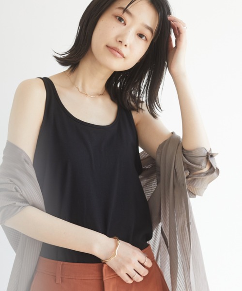 CRAFT STANDARD BOUTIQUE（クラフトスタンダードブティック）の「ルーズタンク　＊（タンクトップ・レディース・ホワイト/ブラック/ベージュ/モカ・FREE）」の2枚目の写真