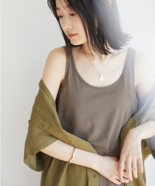 CRAFT STANDARD BOUTIQUE（クラフトスタンダードブティック）の「ルーズタンク　＊（タンクトップ・レディース・ホワイト/ブラック/ベージュ/モカ・FREE）」の3枚目の写真