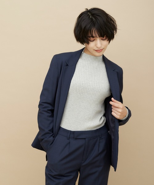 CLEARIMPRESSION (クリアインプレッション)の「グレンチェック テーラードジャケット【セットアップ対応】(スーツジャケット・レディース・ネイビー/ブラウン・9号/7号/11号)」の2枚目の写真