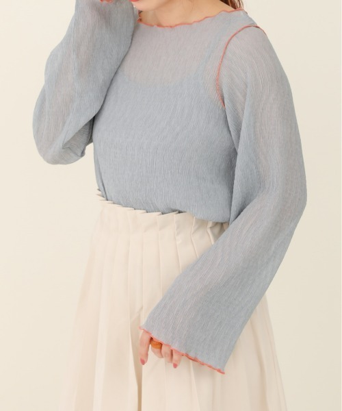 sakishimatokyo（サキシマトーキョー）の「【ZOZO限定】サキシマamp「2way配色メロウシアーブラウス」（シャツ/ブラウス・レディース・ブラック/サックスブルー/オレンジ/ライトグリーン/アイボリー・FREE）」の4枚目の写真