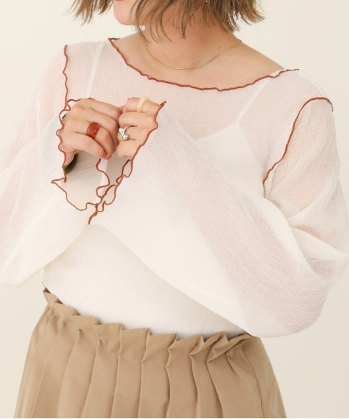 sakishimatokyo（サキシマトーキョー）の「【ZOZO限定】サキシマamp「2way配色メロウシアーブラウス」（シャツ/ブラウス・レディース・ブラック/サックスブルー/オレンジ/ライトグリーン/アイボリー・FREE）」の2枚目の写真