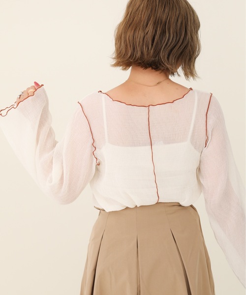 sakishimatokyo（サキシマトーキョー）の「【ZOZO限定】サキシマamp「2way配色メロウシアーブラウス」（シャツ/ブラウス・レディース・ブラック/サックスブルー/オレンジ/ライトグリーン/アイボリー・FREE）」の14枚目の写真