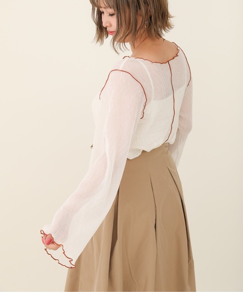 sakishimatokyo（サキシマトーキョー）の「【ZOZO限定】サキシマamp「2way配色メロウシアーブラウス」（シャツ/ブラウス・レディース・ブラック/サックスブルー/オレンジ/ライトグリーン/アイボリー・FREE）」の18枚目の写真