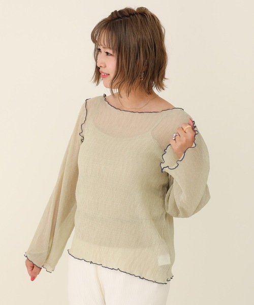 sakishimatokyo（サキシマトーキョー）の「【ZOZO限定】サキシマamp「2way配色メロウシアーブラウス」（シャツ/ブラウス・レディース・ブラック/サックスブルー/オレンジ/ライトグリーン/アイボリー・FREE）」の20枚目の写真