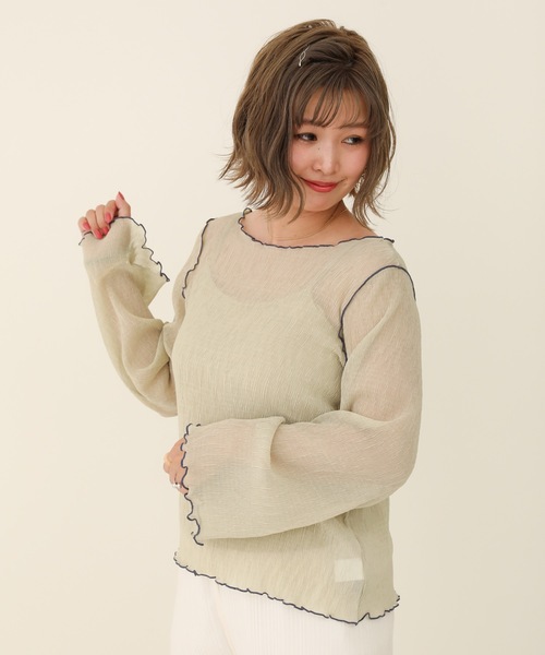 sakishimatokyo（サキシマトーキョー）の「【ZOZO限定】サキシマamp「2way配色メロウシアーブラウス」（シャツ/ブラウス・レディース・ブラック/サックスブルー/オレンジ/ライトグリーン/アイボリー・FREE）」の9枚目の写真