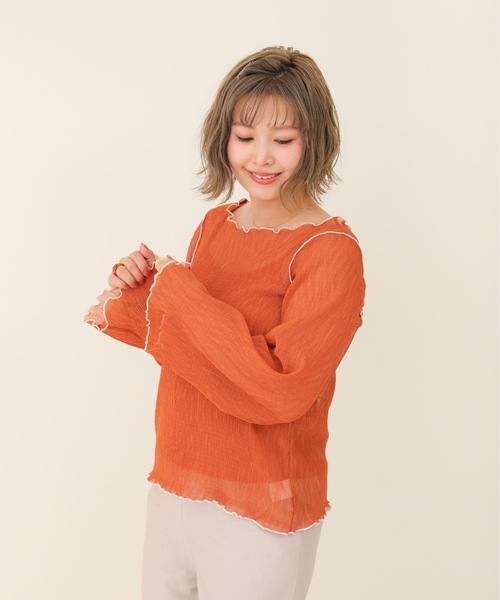 sakishimatokyo（サキシマトーキョー）の「【ZOZO限定】サキシマamp「2way配色メロウシアーブラウス」（シャツ/ブラウス・レディース・ブラック/サックスブルー/オレンジ/ライトグリーン/アイボリー・FREE）」の13枚目の写真