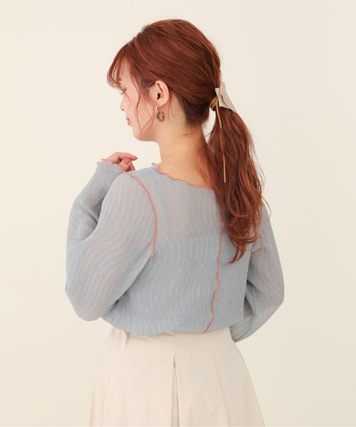 sakishimatokyo（サキシマトーキョー）の「【ZOZO限定】サキシマamp「2way配色メロウシアーブラウス」（シャツ/ブラウス・レディース・ブラック/サックスブルー/オレンジ/ライトグリーン/アイボリー・FREE）」の15枚目の写真