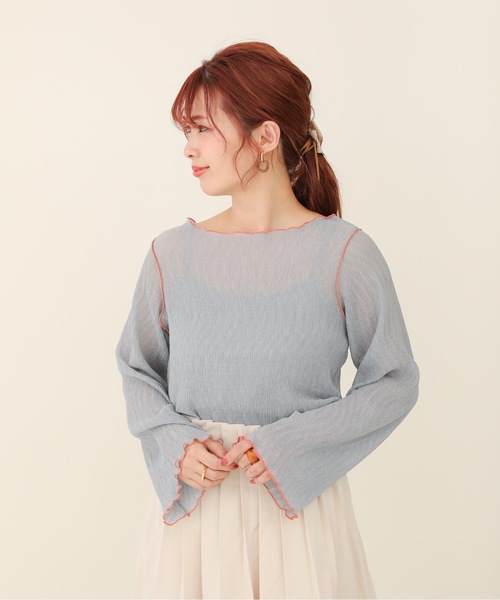 sakishimatokyo（サキシマトーキョー）の「【ZOZO限定】サキシマamp「2way配色メロウシアーブラウス」（シャツ/ブラウス・レディース・ブラック/サックスブルー/オレンジ/ライトグリーン/アイボリー・FREE）」の19枚目の写真