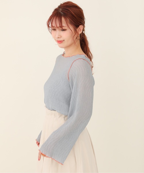 sakishimatokyo（サキシマトーキョー）の「【ZOZO限定】サキシマamp「2way配色メロウシアーブラウス」（シャツ/ブラウス・レディース・ブラック/サックスブルー/オレンジ/ライトグリーン/アイボリー・FREE）」の7枚目の写真