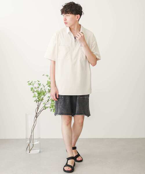 SENSE OF PLACE by URBAN RESEARCH(センスオブプレイスバイアーバンリサーチ)の「ケミカルカットオフショートパンツ(その他パンツ・メンズ・アイボリー/ブラック・MEDIUM/LARGE)」の13枚目の写真