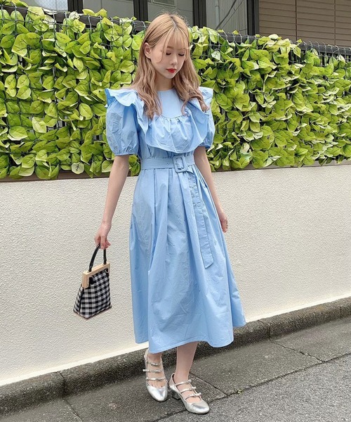 Titty Co ボヤージュティティーアンドコー のファッション Voyage Titty Co ワンピース Voyage ワンピース ドレス ラッフルミディワンピース ワンピース Voyage