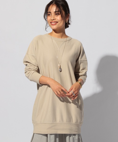 Champion(チャンピオン)の「【Champion(チャンピオン)】リバースウィーブスウェットチュニック(スウェット・レディース・カーキ/オレンジ/アイボリー・FREE)」の20枚目の写真