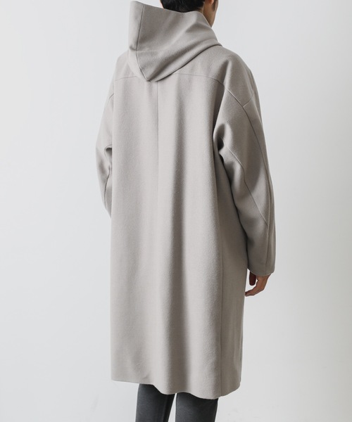 セール】CASHMERE BREND CLOTH 3LAYER ZIPUP HOODED COAT（モッズ