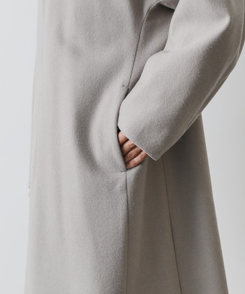 セール】CASHMERE BREND CLOTH 3LAYER ZIPUP HOODED COAT（モッズ