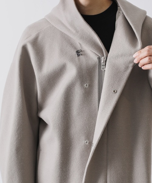 ATTACHMENT（アタッチメント）の「CASHMERE BREND CLOTH 3LAYER ZIPUP HOODED COAT（モッズコート・メンズ・ブラック/ベージュ・1/2/3）」の16枚目の写真