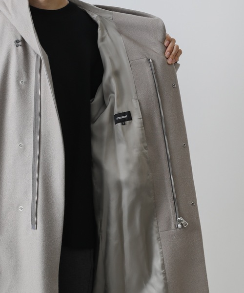 ATTACHMENT（アタッチメント）の「CASHMERE BREND CLOTH 3LAYER ZIPUP HOODED COAT（モッズコート・メンズ・ブラック/ベージュ・1/2/3）」の15枚目の写真