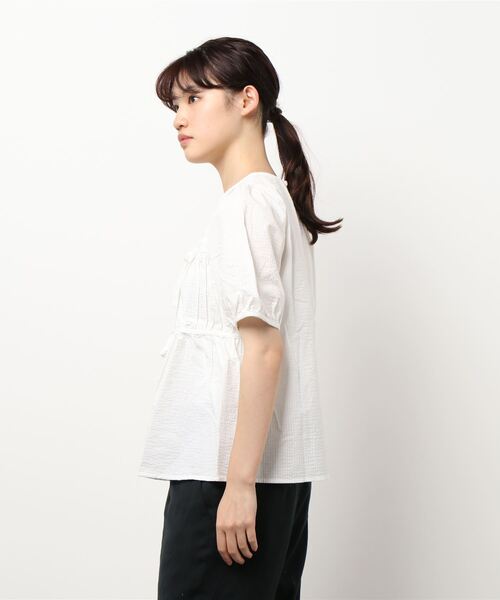 ehka sopo（エヘカソポ）の「サッカーリボンブラウス（シャツ/ブラウス・レディース・オフホワイト/イエロー/ブラウン・ﾌﾘ-）」の5枚目の写真