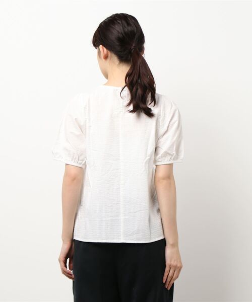 ehka sopo（エヘカソポ）の「サッカーリボンブラウス（シャツ/ブラウス・レディース・オフホワイト/イエロー/ブラウン・ﾌﾘ-）」の4枚目の写真