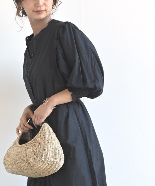 rps（アールピーエス）の「バンドカラーレイヤー風シャツワンピース（ワンピース・レディース・オフホワイト/ブラック/グリーン・M）」の19枚目の写真