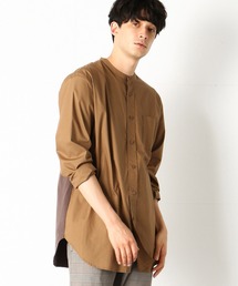 COMME　CA COMMUNE | バンドカラー　ロングシャツ(シャツ/ブラウス)