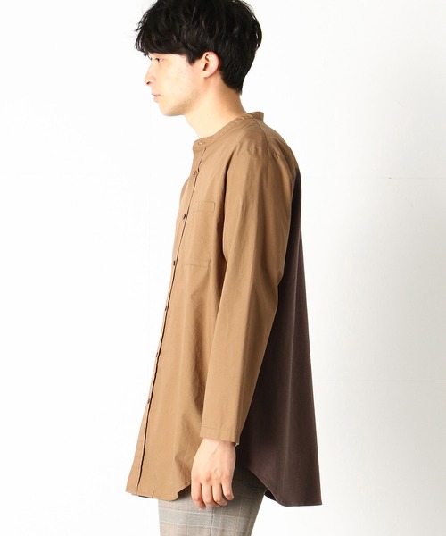 COMME　CA COMMUNE（コムサコミューン）の「バンドカラー　ロングシャツ（シャツ/ブラウス・メンズ・ネイビー/オリーブ/キャメル・MEDIUM/LARGE）」の12枚目の写真