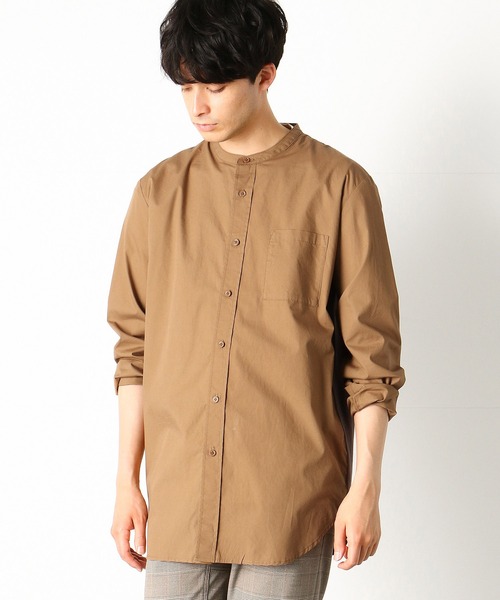 COMME　CA COMMUNE（コムサコミューン）の「バンドカラー　ロングシャツ（シャツ/ブラウス・メンズ・ネイビー/オリーブ/キャメル・MEDIUM/LARGE）」の15枚目の写真