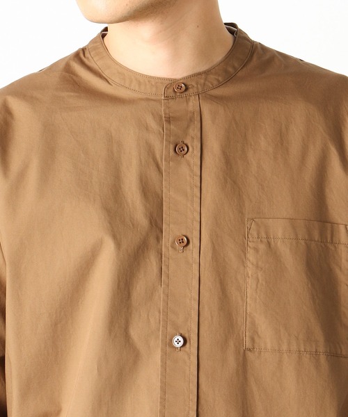 COMME　CA COMMUNE（コムサコミューン）の「バンドカラー　ロングシャツ（シャツ/ブラウス・メンズ・ネイビー/オリーブ/キャメル・MEDIUM/LARGE）」の6枚目の写真