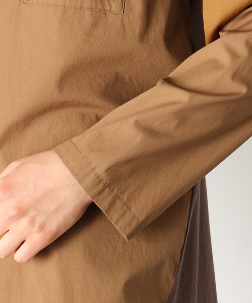 COMME　CA COMMUNE（コムサコミューン）の「バンドカラー　ロングシャツ（シャツ/ブラウス・メンズ・ネイビー/オリーブ/キャメル・MEDIUM/LARGE）」の5枚目の写真