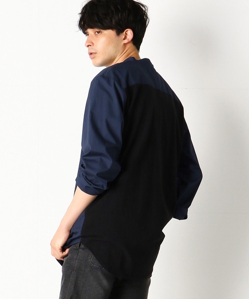 COMME　CA COMMUNE（コムサコミューン）の「バンドカラー　ロングシャツ（シャツ/ブラウス・メンズ・ネイビー/オリーブ/キャメル・MEDIUM/LARGE）」の19枚目の写真