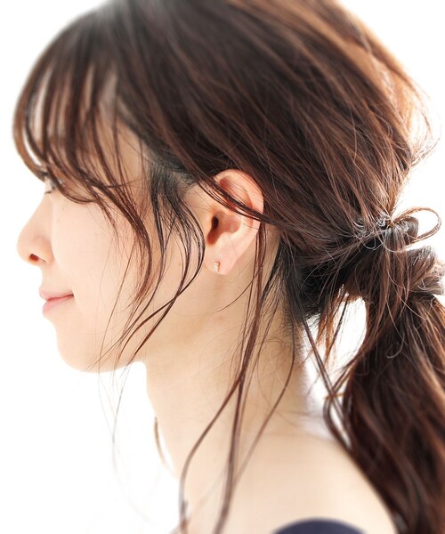 COCOSHNIK♡K18ピアス K18中空マリンチェーン スタッドピアス（ピアス） | COCOSHNIK