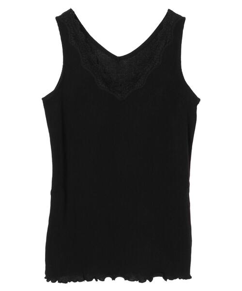 CRAFT STANDARD BOUTIQUE（クラフトスタンダードブティック）の「Vネックレースタンクトップ　＊（タンクトップ・レディース・ホワイト/ブラック/モカ/ミント/カーキ・M/L）」の10枚目の写真