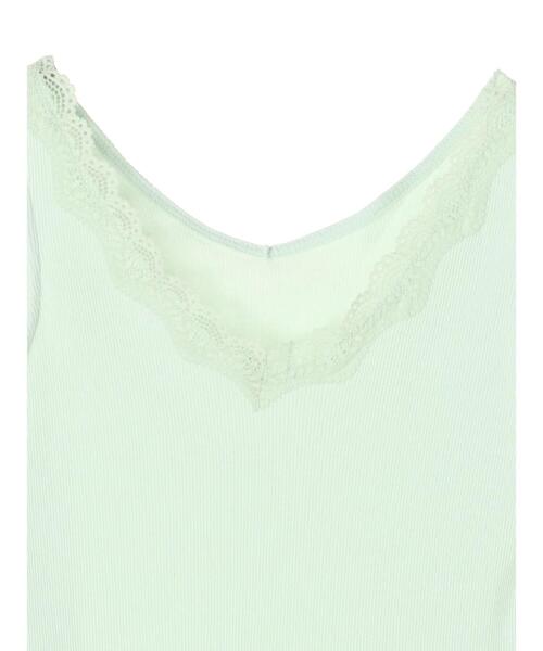 CRAFT STANDARD BOUTIQUE（クラフトスタンダードブティック）の「Vネックレースタンクトップ　＊（タンクトップ・レディース・ホワイト/ブラック/モカ/ミント/カーキ・M/L）」の18枚目の写真