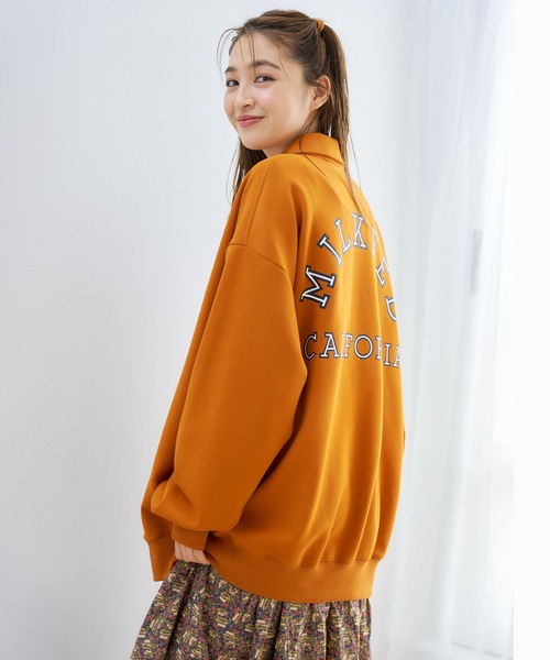 MILKFED.(ミルクフェド)の「ARCH LOGO BLOUSON(ブルゾン・レディース・チャコール/オレンジ・ONE SIZE)」の15枚目の写真