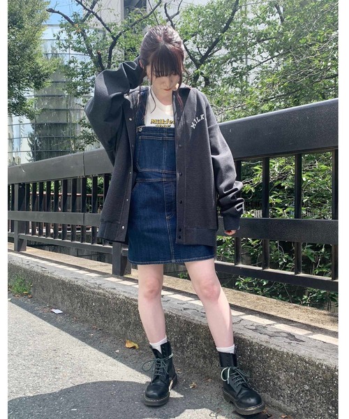 MILKFED.(ミルクフェド)の「ARCH LOGO BLOUSON(ブルゾン・レディース・チャコール/オレンジ・ONE SIZE)」の19枚目の写真