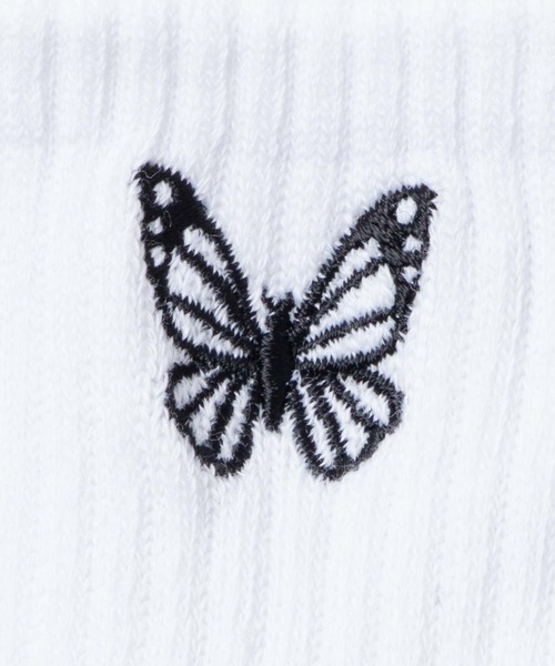 WEGO（ウィゴー）の「WEGO/アンクルパイルバタフライソックス（ソックス/靴下・レディース・ホワイト/ブラック・23-25cm）」の7枚目の写真