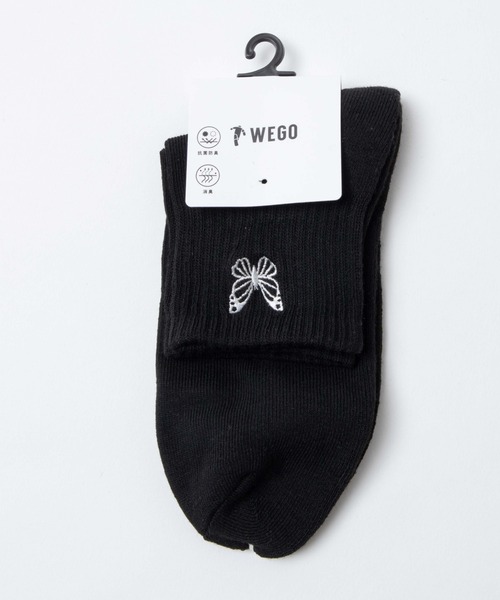 WEGO（ウィゴー）の「WEGO/アンクルパイルバタフライソックス（ソックス/靴下・レディース・ホワイト/ブラック・23-25cm）」の3枚目の写真