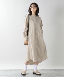 ストライプシャツワンピース/203136