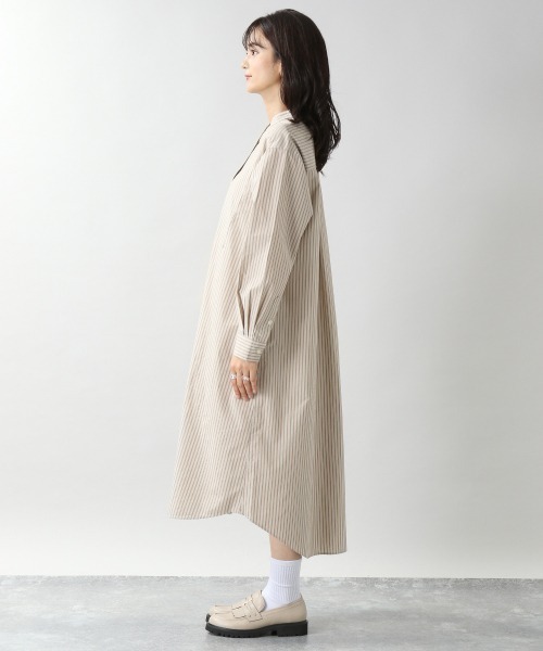 RAGEBLUE（レイジブルー）の「ストライプシャツワンピース/203136（シャツワンピース・レディース・ベージュ/ブルー・FREE）」の11枚目の写真