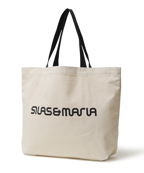 SILAS（サイラス）の「SILAS AND MARIA BIG TOTE BAG サイラス アンド マリア ビッグトートバッグ（トートバッグ・メンズ・ホワイト/ブラック・ONE SIZE）」の2枚目の写真