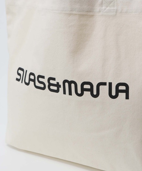 SILAS（サイラス）の「SILAS AND MARIA BIG TOTE BAG サイラス アンド マリア ビッグトートバッグ（トートバッグ・メンズ・ホワイト/ブラック・ONE SIZE）」の8枚目の写真