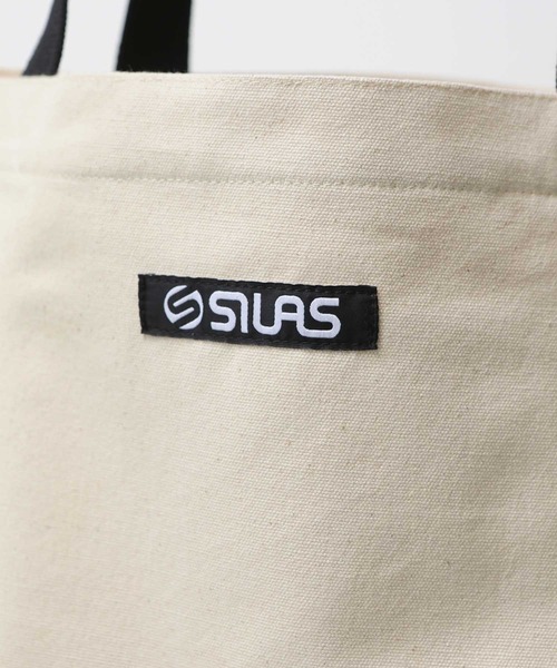 SILAS（サイラス）の「SILAS AND MARIA BIG TOTE BAG サイラス アンド マリア ビッグトートバッグ（トートバッグ・メンズ・ホワイト/ブラック・ONE SIZE）」の6枚目の写真