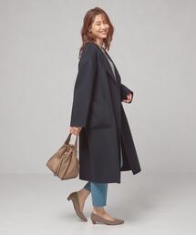 closet story | ＜closet story（クローゼットストーリー）＞ミカエシ ノーカラー ガウンコート(ノーカラーコート)