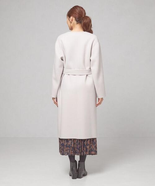 closet story（クローゼットストーリー）の「＜closet story（クローゼットストーリー）＞ミカエシ ノーカラー ガウンコート（ノーカラーコート・レディース・ライム/ネイビー/ライトグレー・FREE）」の6枚目の写真