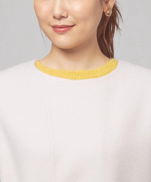 closet story（クローゼットストーリー）の「＜closet story（クローゼットストーリー）＞ミカエシ ノーカラー ガウンコート（ノーカラーコート・レディース・ライム/ネイビー/ライトグレー・FREE）」の16枚目の写真