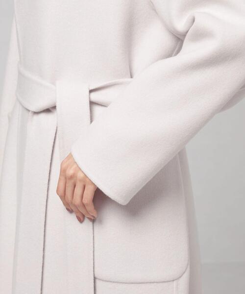 closet story（クローゼットストーリー）の「＜closet story（クローゼットストーリー）＞ミカエシ ノーカラー ガウンコート（ノーカラーコート・レディース・ライム/ネイビー/ライトグレー・FREE）」の17枚目の写真