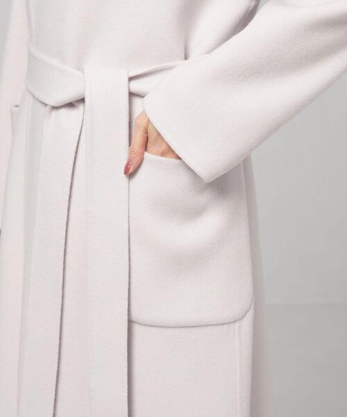 closet story（クローゼットストーリー）の「＜closet story（クローゼットストーリー）＞ミカエシ ノーカラー ガウンコート（ノーカラーコート・レディース・ライム/ネイビー/ライトグレー・FREE）」の18枚目の写真